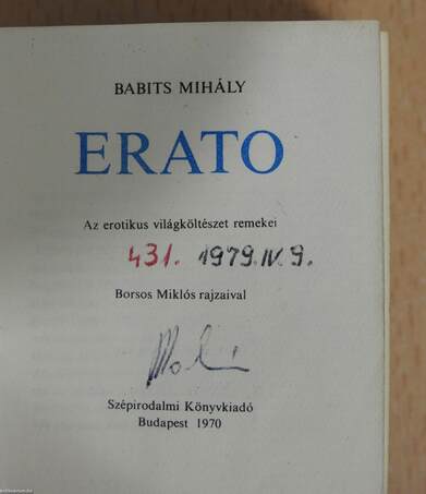 Erato (minikönyv) (aláírt példány)