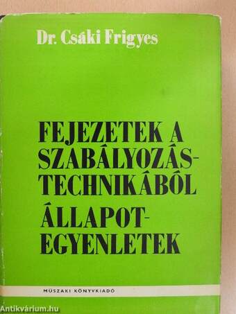 Fejezetek a szabályozástechnikából/Állapotegyenletek