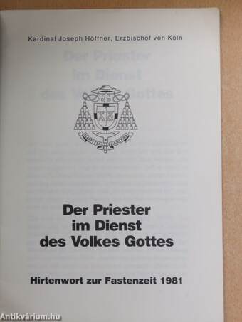 Der Priester im Dienst des Volkes Gottes