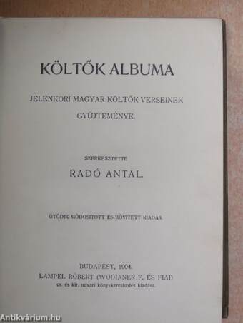 Költők albuma (rossz állapotú)