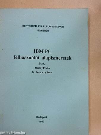 IBM PC felhasználói alapismeretek