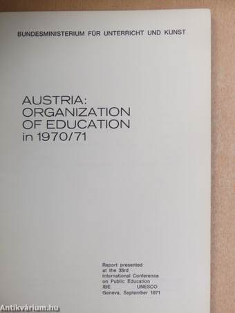 Austria: Organization of education in 1970/71