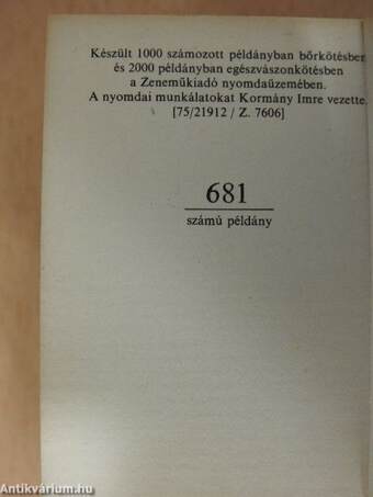 Magyar zeneműkiadás 1850-1975 (minikönyv) (számozott)