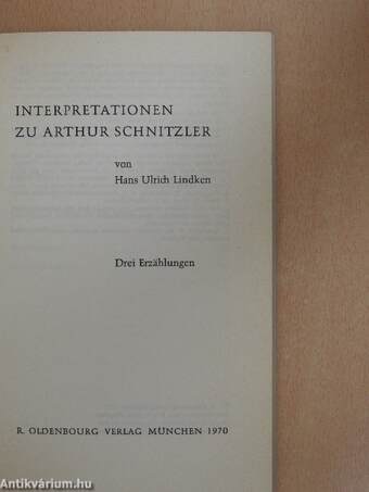 Interpretationen zu Arthur Schnitzler