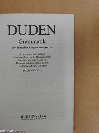 Duden - Grammatik der deutschen Gegenwartssprache