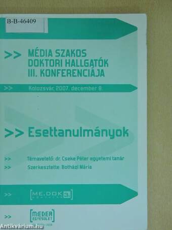 Média szakos doktori hallgatók III. konferenciája