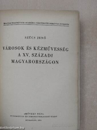 Városok és kézművesség a XV. századi Magyarországon