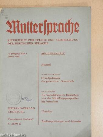 Muttersprache Januar 1964