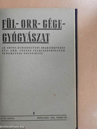 Fül-orr-gégegyógyászat 1955-1956. január-december