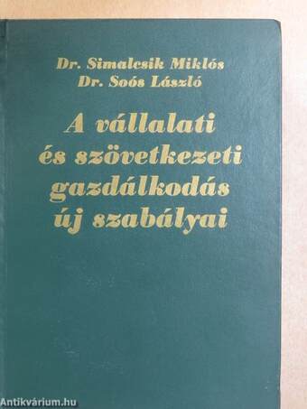 A vállalati és szövetkezeti gazdálkodás új szabályai