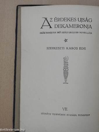 Az Érdekes Ujság Dekameronja VII. (töredék)