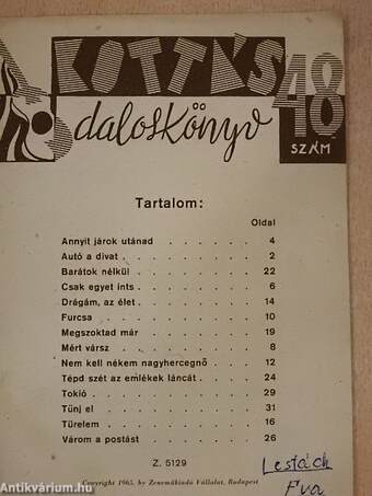 Kottás daloskönyv 48.