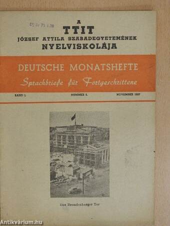 Deutsche Monatshefte Sprachbriefe für Fortgeschrittene November 1957