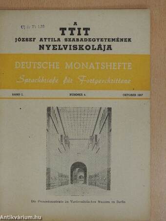 Deutsche Monatshefte Sprachbriefe für Fortgeschrittene October 1957