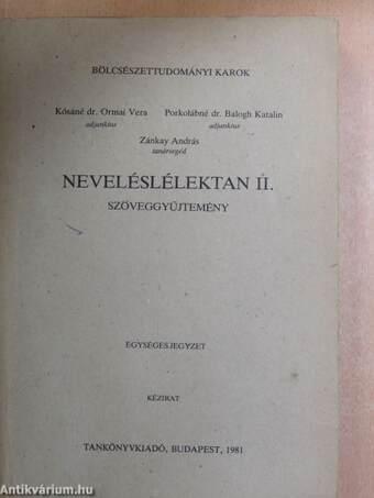 Neveléslélektan II.