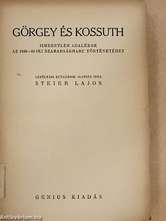 Görgey és Kossuth (rossz állapotú)