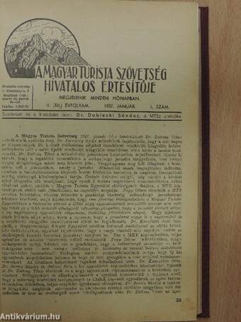 Turisták Lapja 1937. január-december/A Magyar Turista Szövetség Hivatalos Értesítője 1937. január-december