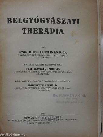 Belgyógyászati therapia