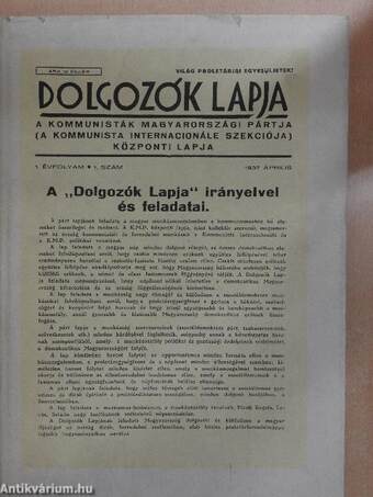 Dolgozók Lapja 1937-1938.