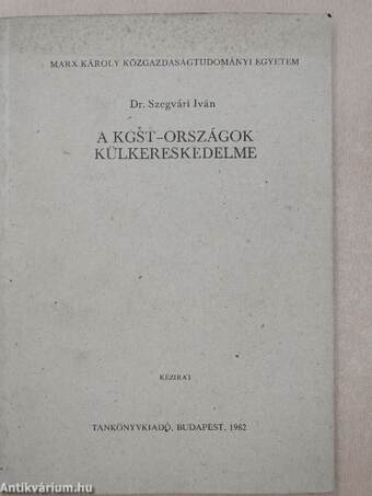 A KGST-országok külkereskedelme