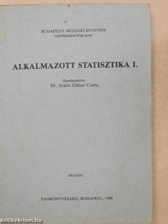 Alkalmazott statisztika I.