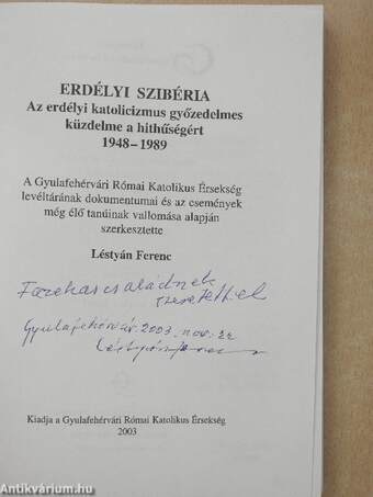 Erdélyi Szibéria (dedikált példány)