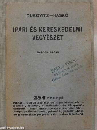 Ipari- és kereskedelmi vegyészet