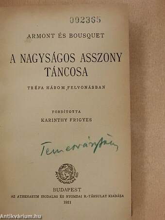 A nagyságos asszony táncosa/A gyémántköszörűs/Vanja bácsi/Kinyilatkoztatás