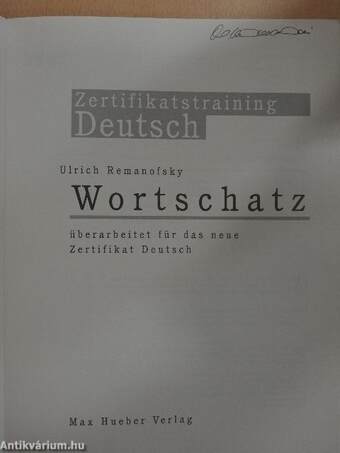 Zertifikatstraining Deutsch Wortschatz