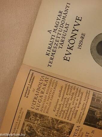 A Királyi Magyar Természettudományi Társulat évkönyve 1929-re