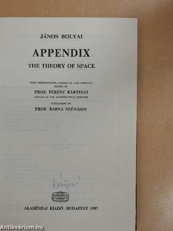 Appendix - The Theory of Space