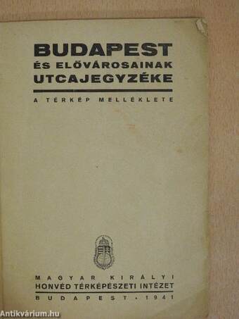 Budapest és elővárosainak utcajegyzéke