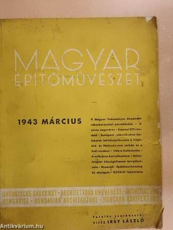 Magyar épitőművészet 1943. március