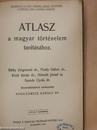 Atlasz a magyar történelem tanitásához