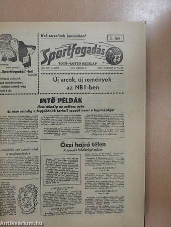 Sportfogadás 1974. (nem teljes évfolyam)