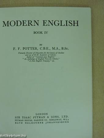 Modern English IV.