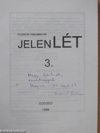 JelenLÉT 3. (dedikált példány)