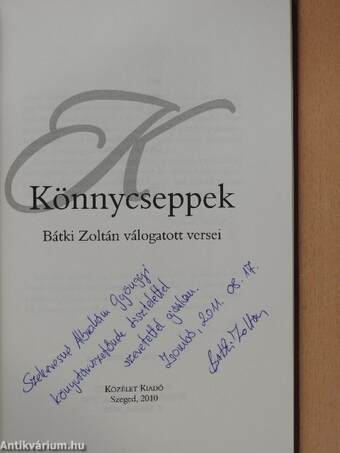 Könnycseppek (dedikált példány)