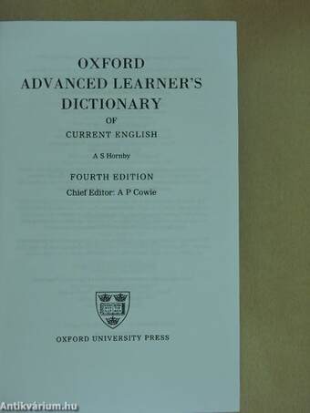 Oxford Advanced Learner's Dictionary of Current English