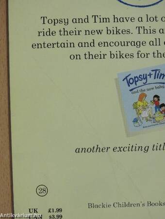 Topsy + Tim ride their bikes