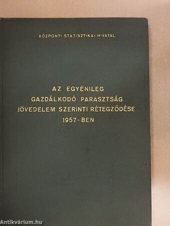 Az egyénileg gazdálkodó parasztság jövedelem szerinti rétegződése 1957-ben