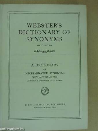 Webster's Dictionary of Synonyms