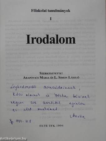 Irodalom (dedikált példány)