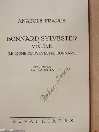 Bonnard Sylvester vétke