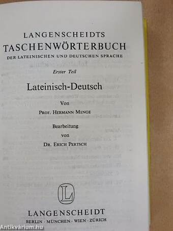 Langenscheidts Taschenwörterbuch der lateinischen und deutschen Sprache 1-2