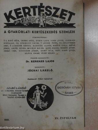 Kertészet 1941. január-december/Növényvédelem 1941. január-december