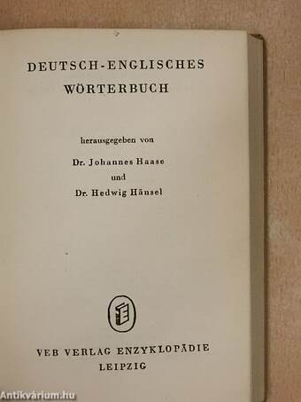 Deutsch-Englisches Wörterbuch