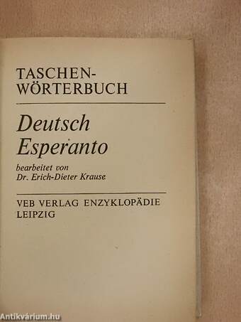 Taschenwörterbuch Deutsch-Esperanto