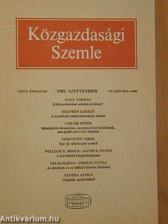 Közgazdasági Szemle 1989. szeptember