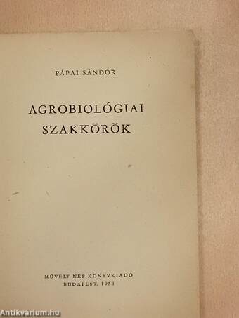 Agrobiológiai szakkörök